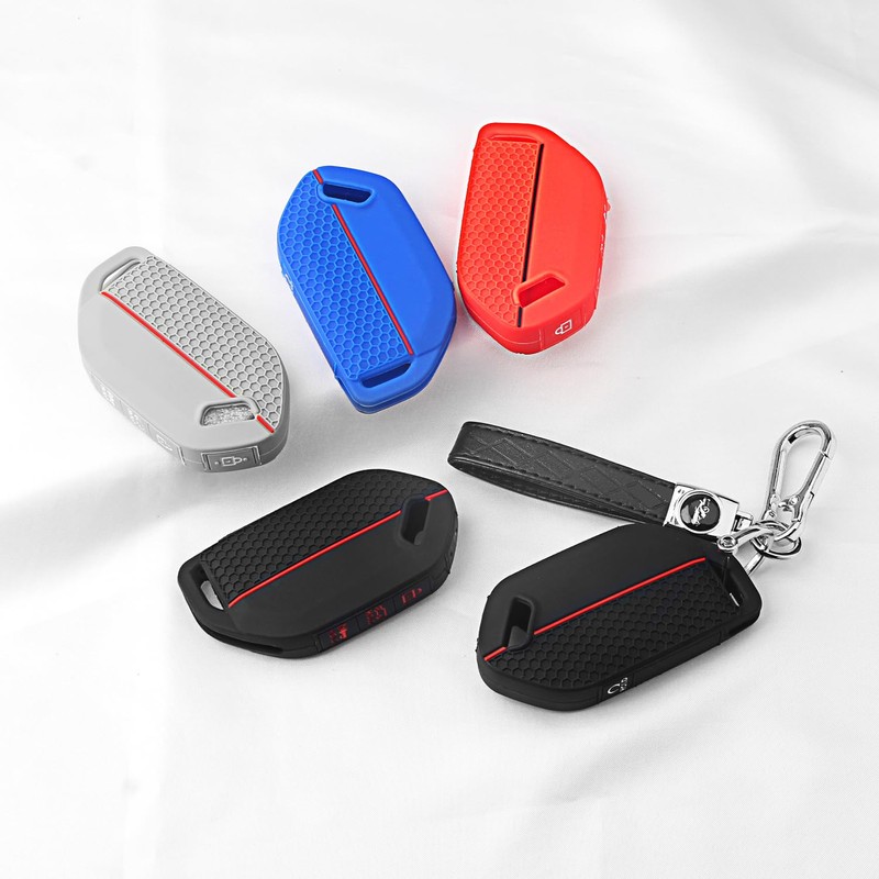 QBUC for 2PCS Kia Key Fob Cover with Keychain Soft
