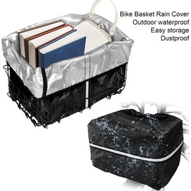 Bike Basket Liner, Waterproof Bicycle Basket Rain Protection Cover, 210D Oxford Cloth Front Bike Basket Liner Basket Cover Rain Cover Fits Most Bicycle Baskets for Cycling