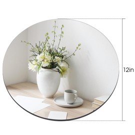 Mymonfif 12" Mirror Centerpieces, Set of 12 Round Mirrors for Centerpieces, 2mm Glass Mirror Plates, Mirror Tray, for Wedding Table, Party Decorations, Candle Plate Set, Craft, Christmas Decorations