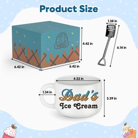 Sensi Blue Gifts for Dad from Daughter Son Wife Kids, Dad Birthday Gifts, Cool Dad’s Ice Cream Bowl&Shovel Present for Father, Ideal Christmas Fathers Day Gift, Funny Gifts for Dad Who Wants Nothing