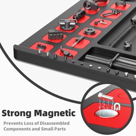 Magsaddle Extra Large Gun Cleaning Mat for Rifle Shotgun Pistol, 48" x 16" Cleaning Pad for All Guns with Magnetic Parts Tray and Built-in Ruler, Anti-Slip Workbench Mat for Gun Maintenance (Black)