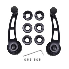 TAKPART Billet Aluminum 4-1/4" Window Crank Handle Kit Compatible for Hot Rod Chevy Ford Chrysler(Black)