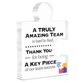 Team Thank You Appreciation Gifts for Coworkers Colleagues Employees, Teamwork Gift Best Teams Ever Gifts a Truly Amazing Team Is Hard to Find Acrylic Puzzle Piece Plaque Office Decor