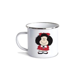 Pocillo/Taza de Peltre MAFALDA Empieza el día con una sonrisa 10oz (300ml), Pewter Cup MAFALDA, No se despinta, Perfecta para la Oficina o Regalo