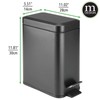 mDesign Small Modern 1.3 Gallon Rectangle Metal Lidded Step Trash