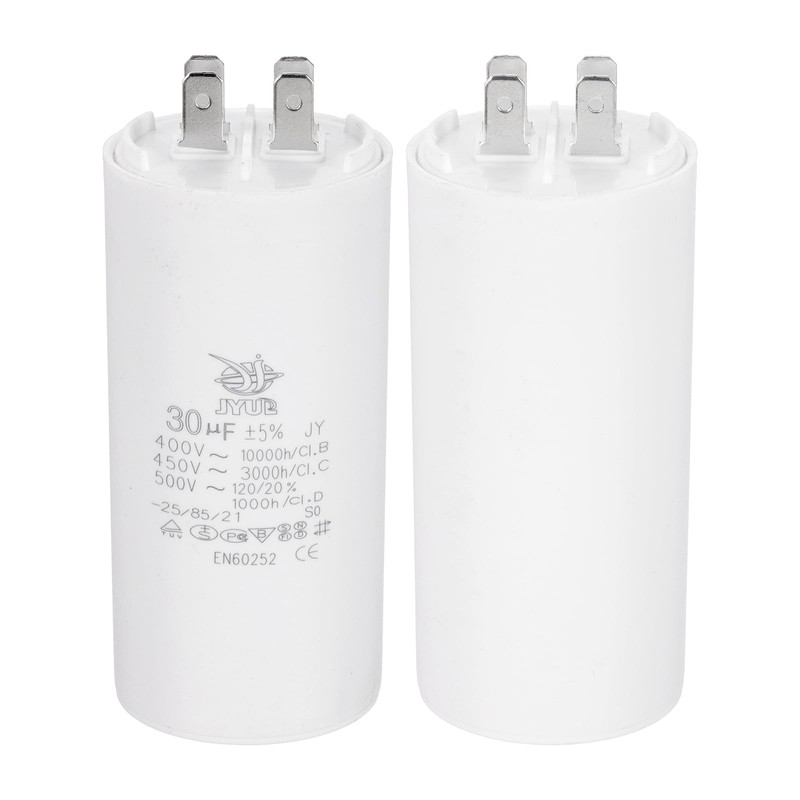 PATIKIL CBB60 30uF Run Capacitor,2 Pcs AC450V 4 Pin Double