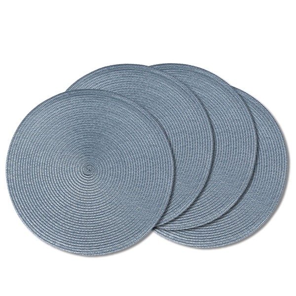 AHHFSMEI Round Braided Placemats Set of 4 Round Table Mats