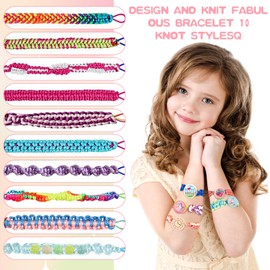 GENHH Friendship Bracelets Craft Set, Creative Friendship Bracelets Make Your Own Set for Children from 6 Years - Craft Set for Girls, Making Bracelets, Fun to Design Friendship Bracelets (Pink)