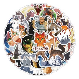Arriors Cats Stickers 100 Pcs Waterproof, Removable, Beautiful, Stylish Teen Stickers, Suitable for Boys and Girls in Water Bottles, Bicycle, Phones, Guitar, Suitcase Vinyl.