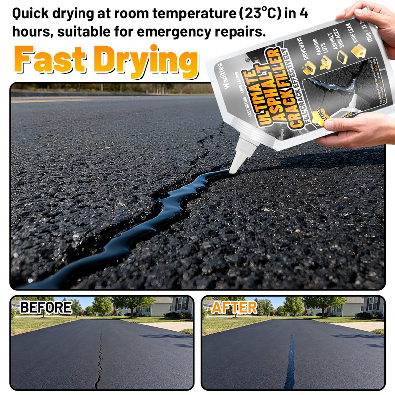 Asphalt Crack Filler, 2.65LB High Elasticity Cement Crack Filler, Self