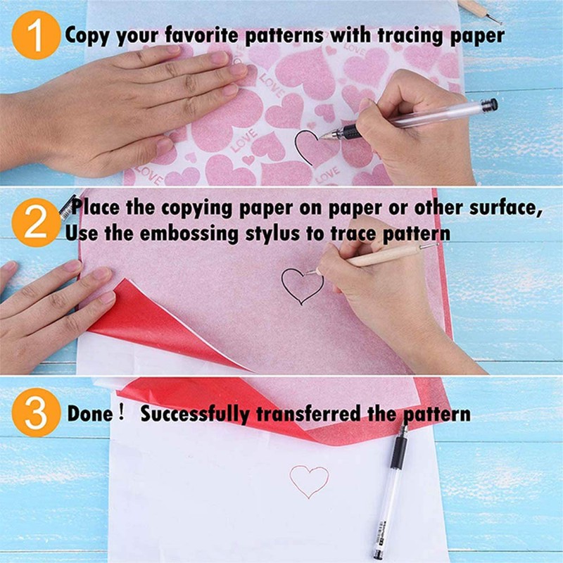 Yesallwas Carbon Transfer Paper A4 100 Sheets Tracing Paper Multi