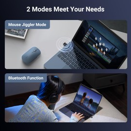 UGREEN Bluetooth 5.3 Adapter & Undetectable Mouse Jiggler, USB Bluetooth Dongle for Computer Laptop, USB Mouse Mover with Switch Button, 2 Jiggle Modes, Plug and Play