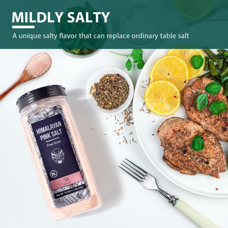 Soeos Himalayan Salt - Fine Grain, 20 oz, Himalayan Pink