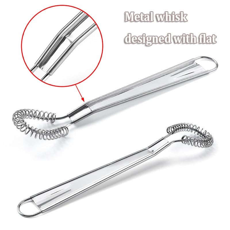 2Pcs Egg Whisk, Stainless Steel Whisk Set, Spring Coil Wire