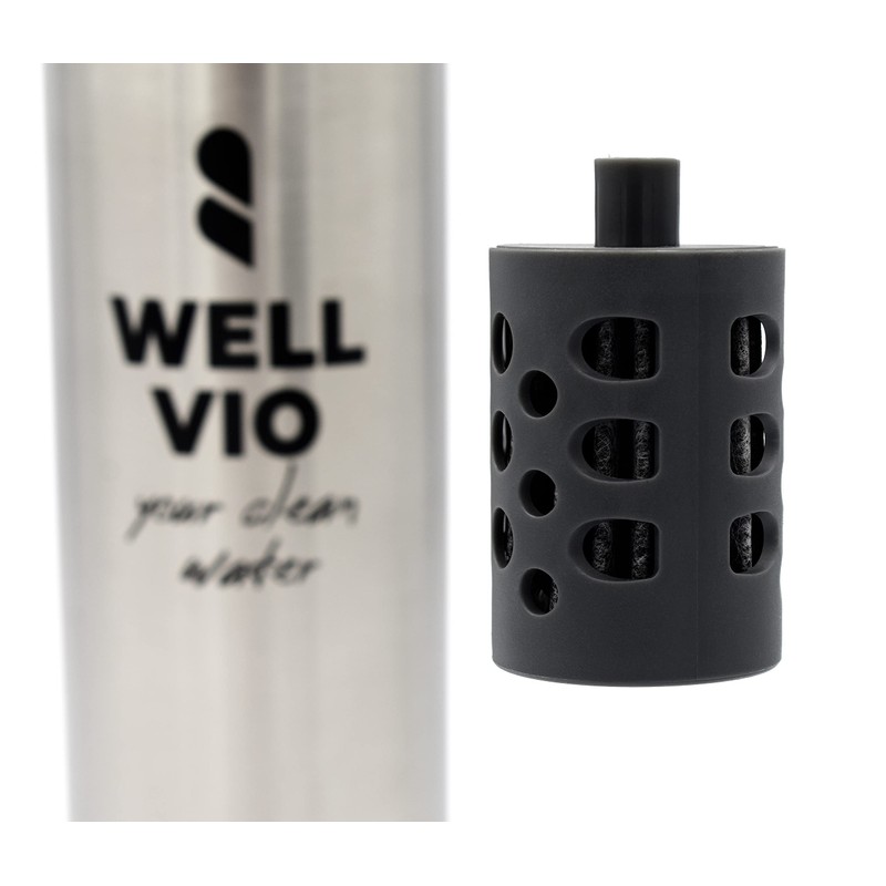 Wellvio Viobottle Stainless Steel Filter Bottle with Nano Al2O3 Technology