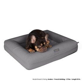NANDOG Orthopedic Memory Foam Dog Bed Grey, Medium - Plush Cushion for Joint Relief & Deep Sleep - Ultra-Soft Micro Plush Fabric & Washable Cover - Ideal for Dogs with Arthritis