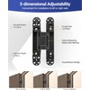 7 Inch Invisible Door Hinges (2 Pack), 3D Adjustable Hidden