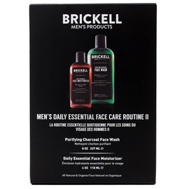Brickell Men's Daily Essential Face Care Routine II, Purifying Charcoal Face Wash and Daily Essential Face Moisturizer, Natural and Organic, Scented