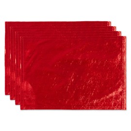 DII Velvet Collection Tabletop, Placemat Set, Red 4 Count