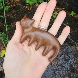 고양이모양 나무 두피 얼굴 마사지 지압 괄사도구-WFG3AY9 Cat-shaped Wooden Scalp and Face Massage Acupressure Tool - WFG3AY9