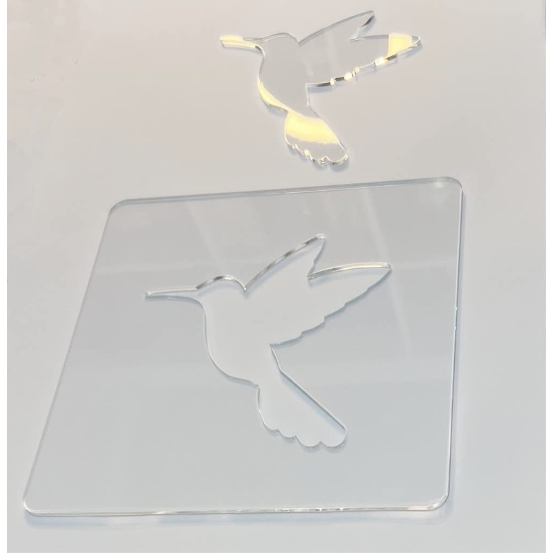 Humming Bird Template,Acrylic Router Template,Woodworking Router Template Tracing Guide (7.875"x