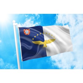 DMSE Azores Portuguese Autonomous Region of The Azores Flag 2X3 Ft Foot 100% Polyester 100D Flag UV Resistant (2'X3' Ft Foot)