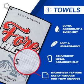 USAG Golf Towel High Performance Golf Club Membership - Funny Golf Towel for Men | Fore Right