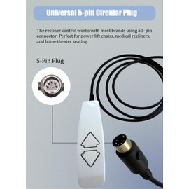Fresayerd Lift Chair Remote Replacement, Recliner Control Replacement Parts, Universal 5 Pin 2 Lighted Button Hand Remote Control with 6Ft Cord for Power Lift Recliner Chair Accessories