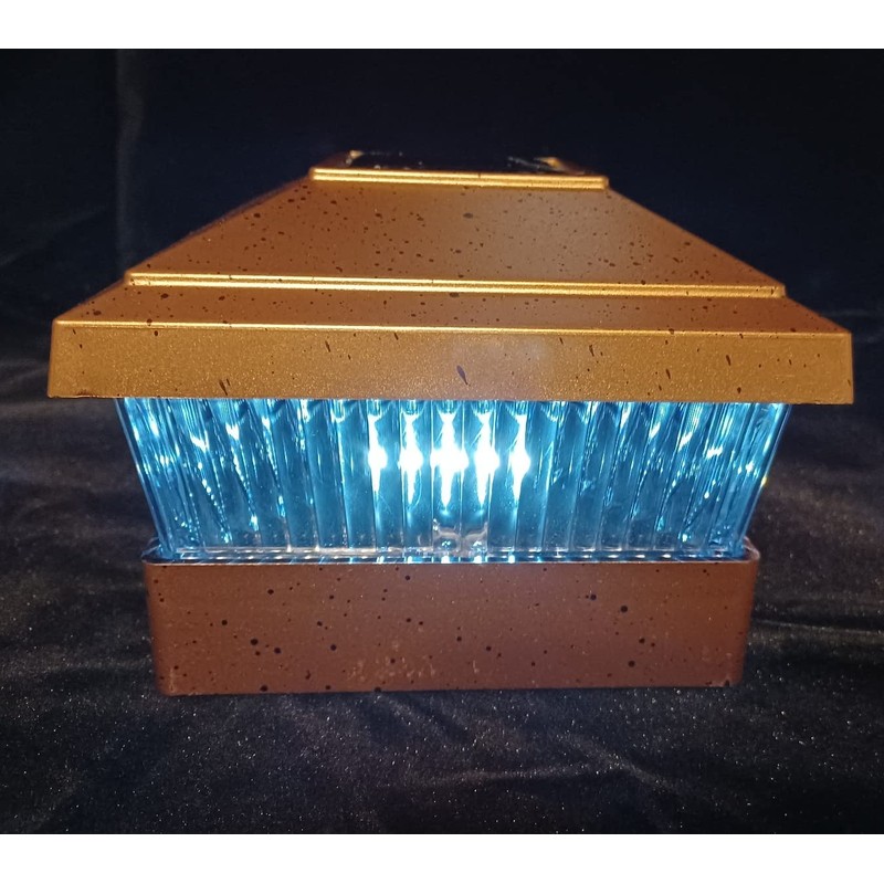 4 Pcs Solar Copper Color Square Plastic Post Fence Cap