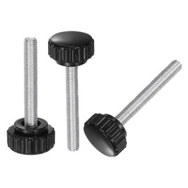 QUARKZMAN Pack of 20 Thumb Screws with Thread M6 x 50 mm Round Head Screw Round Handle Bolt Clamping Buttons 22 mm Hand Buttons Thumb Screws Tension Screw for Industrial Machine