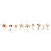 9pcs Nose Studs Set Golden Stainless Steel L Shape Shiny