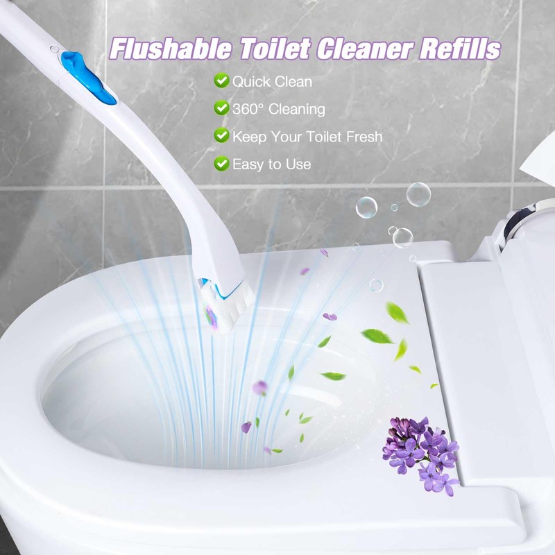 ALWZ-RDY Flushable Toilet Refills with 48ct, Fresh Flushable Toilet Brush