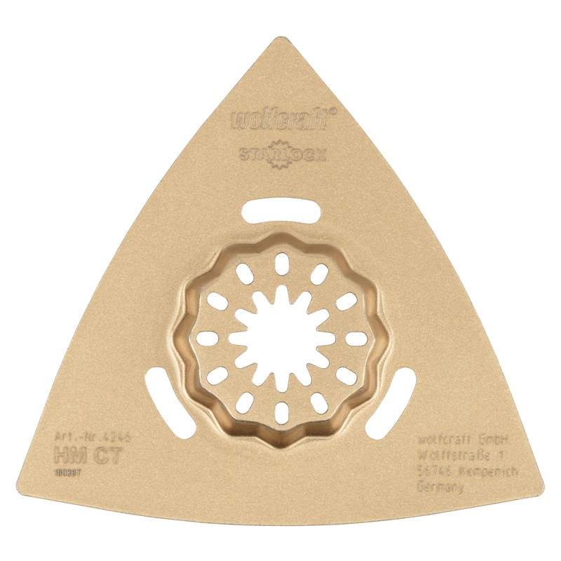 wolfcraft Tungsten Carbide Coated Sanding Plate "Expert", STARLOCK receptacle I