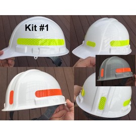 Oralite Reflective Hard Hat Decals Kit #1 V98 Safety Construction Helmet Safety Stickers Prismatic Reflective Tape (Red)