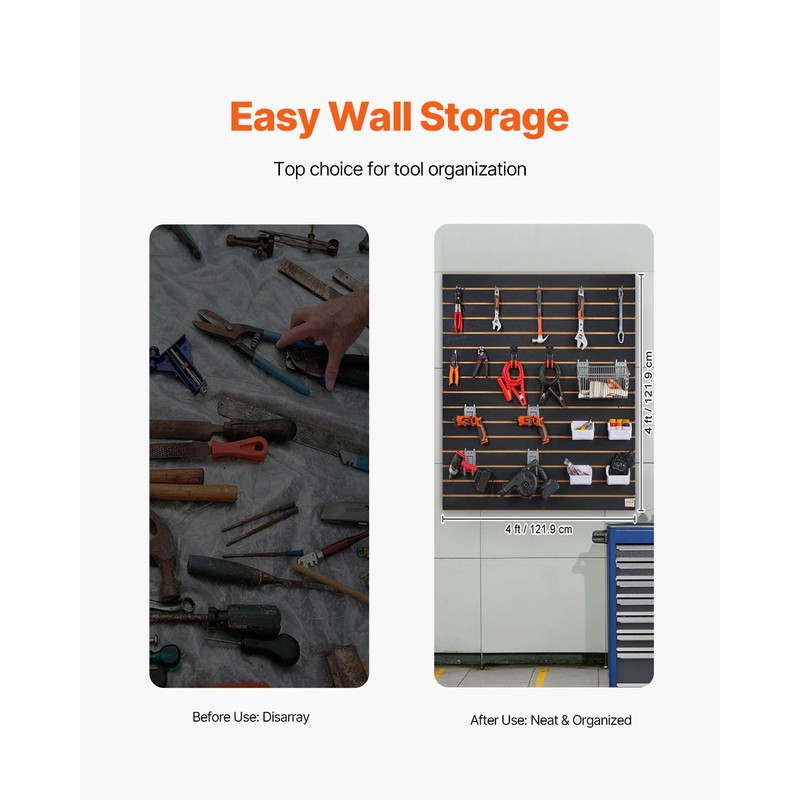 VEVOR Slatwall Panel, 16 sq.ft, Versatile Durable Slat Wall Panel