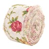 Boho Floral Wired Ribbon, 10m Printed Rose Flower Hessian Jute