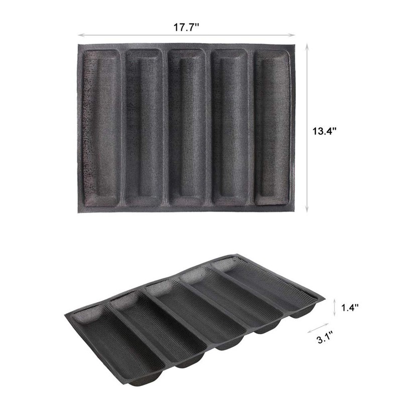 FETESUR Silicone Perforated Baking Forms Sandwich Mold French Baguette Bread