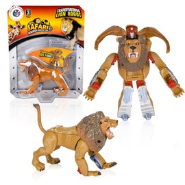 Forest & Twelfth 4" Jungle Animal Toys Small – Transforming Action Figure – Changes from a Detailed Animal Toy to a Unique Robot Toy in Seconds – Great Gift for Both Girls and Boys (4" Lion)