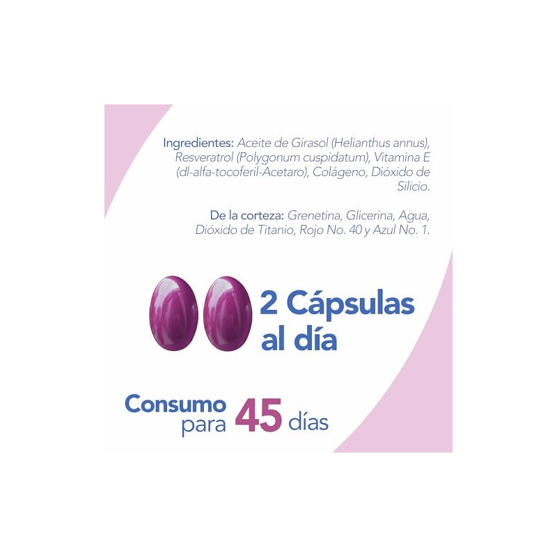 Resveratrol Natgel Vitamina Colágeno Alta Pureza Complex Antioxidantes Mujer Softgels