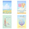 [Set of 4] Post Cards, Message Pattern, Cute, Summer, Postcards,