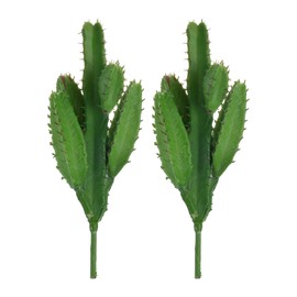 Bluecell 2pcs Real Looking Artificial Cactus Plant DIY Material for Home Decoration Flower Arrangement