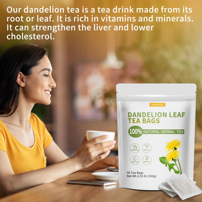 Dandelion Leaf & Root Tea Bags with 50 Count -