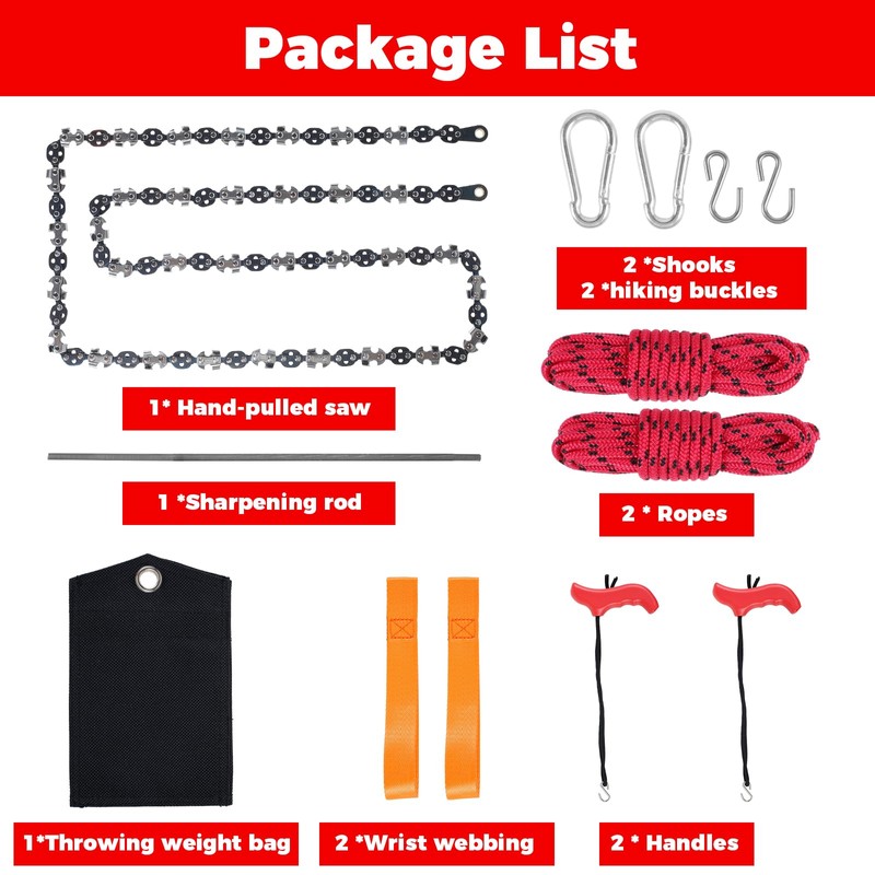53 Inch Rope Saw High Reach Tree Limb Hand Rope