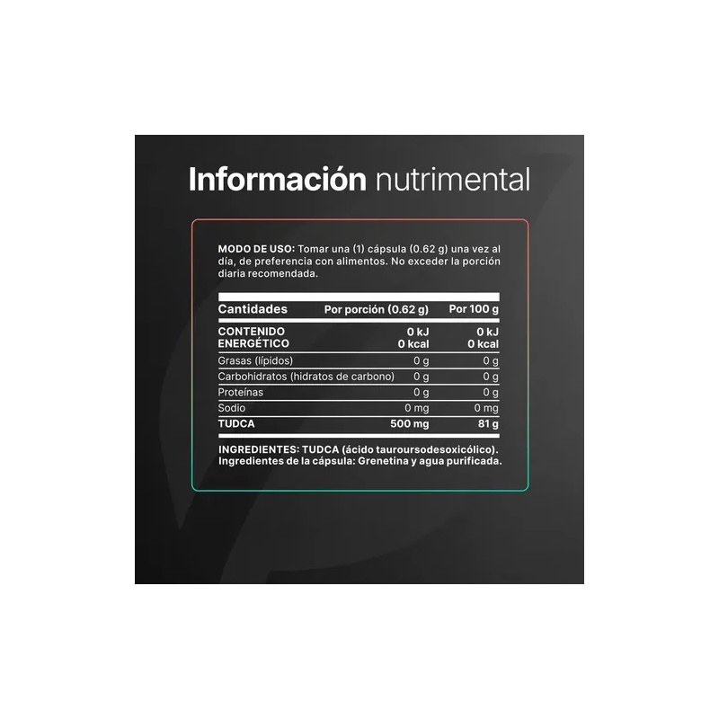 Tudca Puro 500mg 60 Cáps Apoyo Hepática E Hígado B