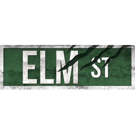 Grindstore Elm Street Slim Tin Sign, Multi-Colour, 10.1 x 30.5 x 0.1 cm