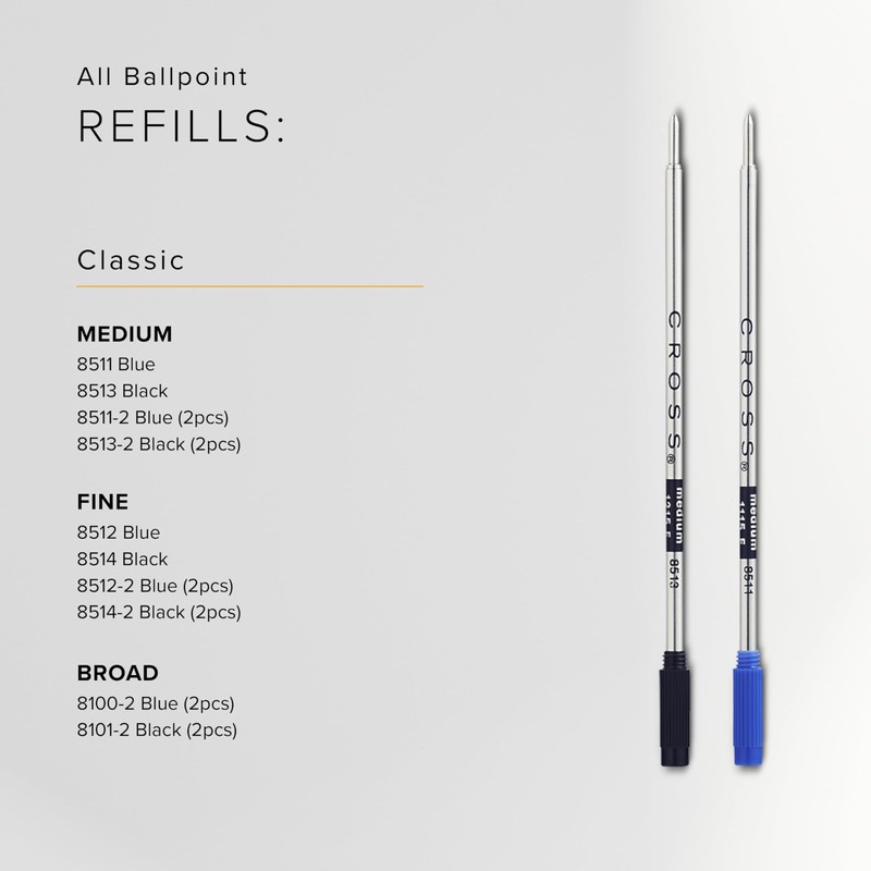 Cross Ballpoint Pen Refill - Black - Fine - Dual