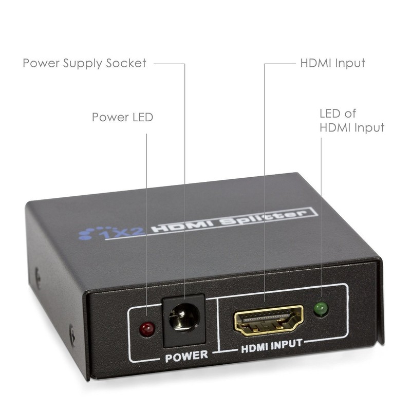 Paris HDMI Splitter 1 in 2 Output 1x2 HDMI Splitter