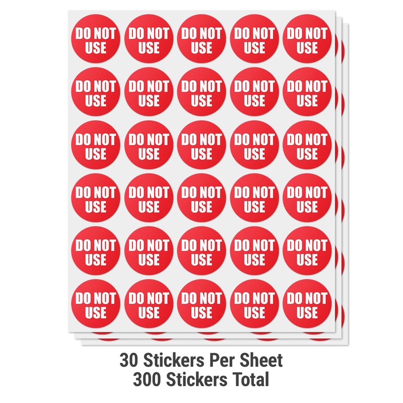 Do Not Use Labels (1.5 inch, Red - 600 Labels)