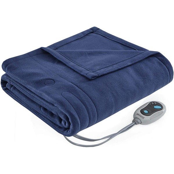 Beautyrest Fleece Electric Blanket Heated Throw Wrap Super Soft Hypoallergenic