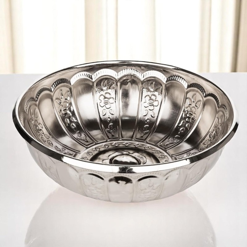 Alisveristime 1.06 Qt Turkish Hammam Bath Bowl, Traditional Metal Construction,